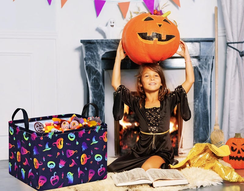 FUULOXE Halloween Storage Baske Bins Cube Collapsible Organizer Closet Shelves Toy Box - Image 4